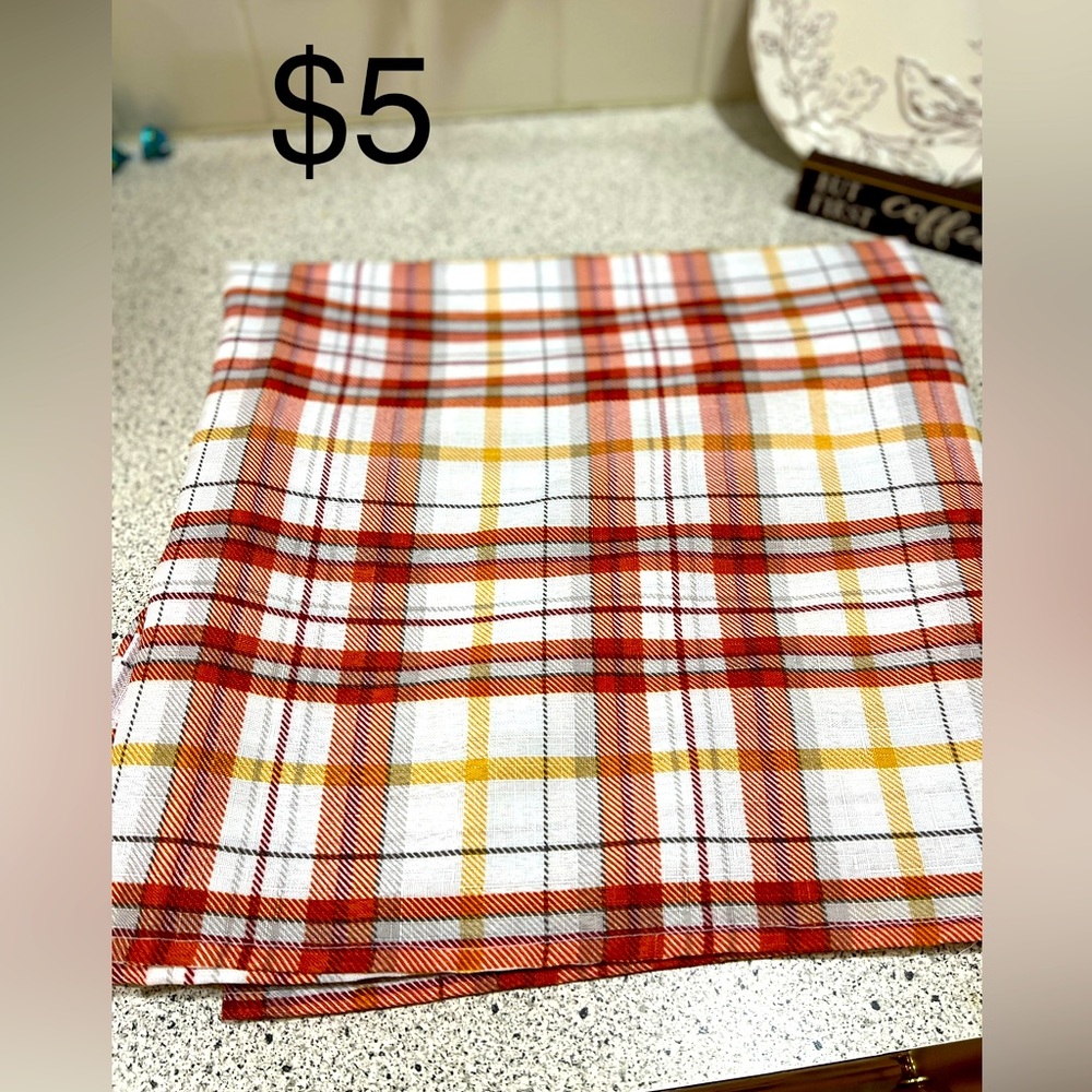 Fall plaid tablecloth. 118”x58”